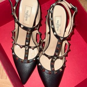 Valentino ankle strap studded heels